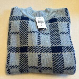 NWT Northern Reflections blue plaid crew neck sweater-Size XL
